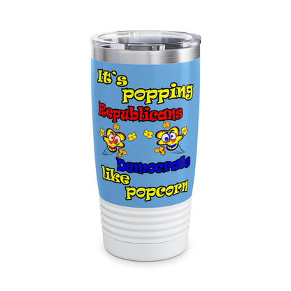 popping like popcorn - Ringneck Tumbler, 20oz (light blue)