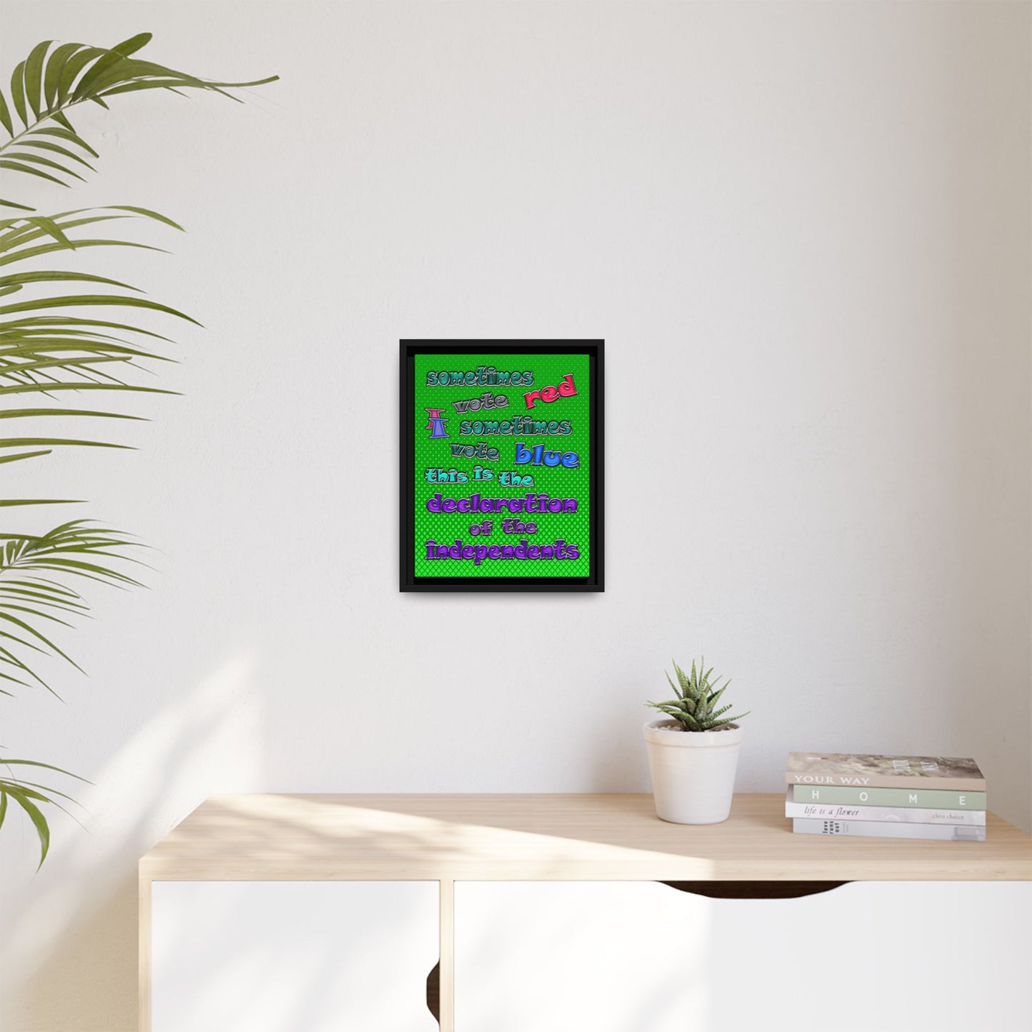 declaration of the independents - framed canvas art (logo green)