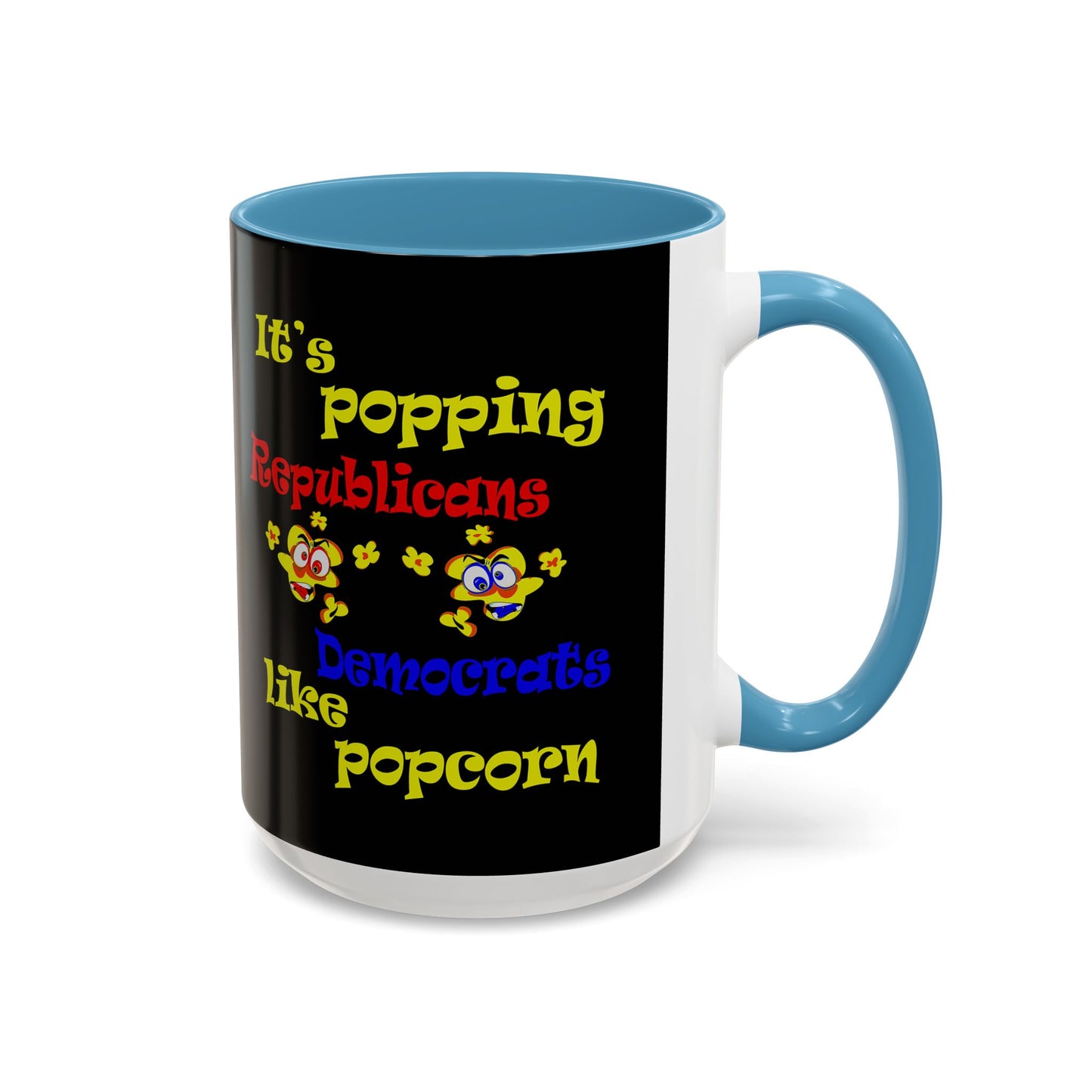 popping like popcorn - Accent Mug (black)