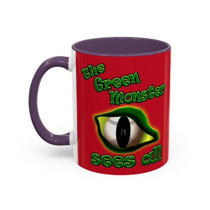 green monster - Accent Mug (dark red)