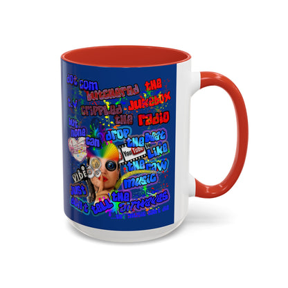 drop the beat - Accent Mug (dark blue)