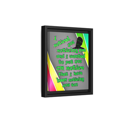 noticed you noticing - framed canvas art (rainbow split)