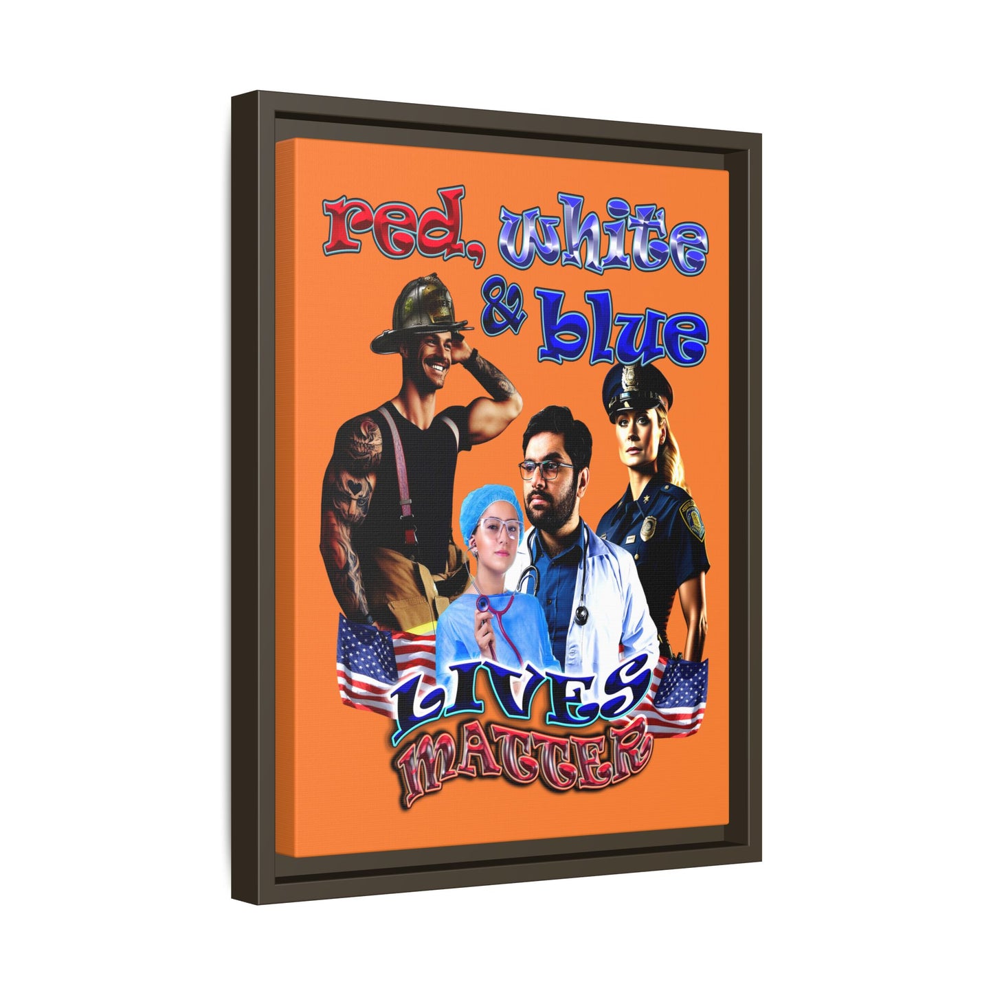 rw&b lives matter - framed canvas art (crusta)