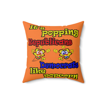 popping like popcorn - Spun Polyester Square Pillow - (crusta)