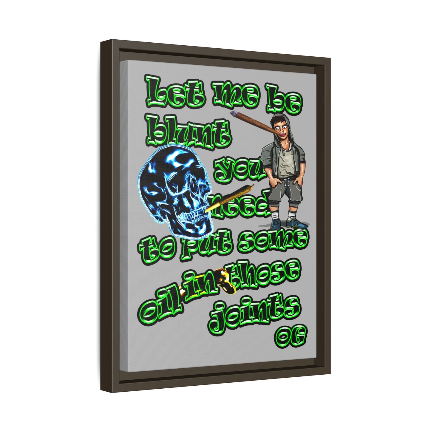 og - framed canvas art (light grey)
