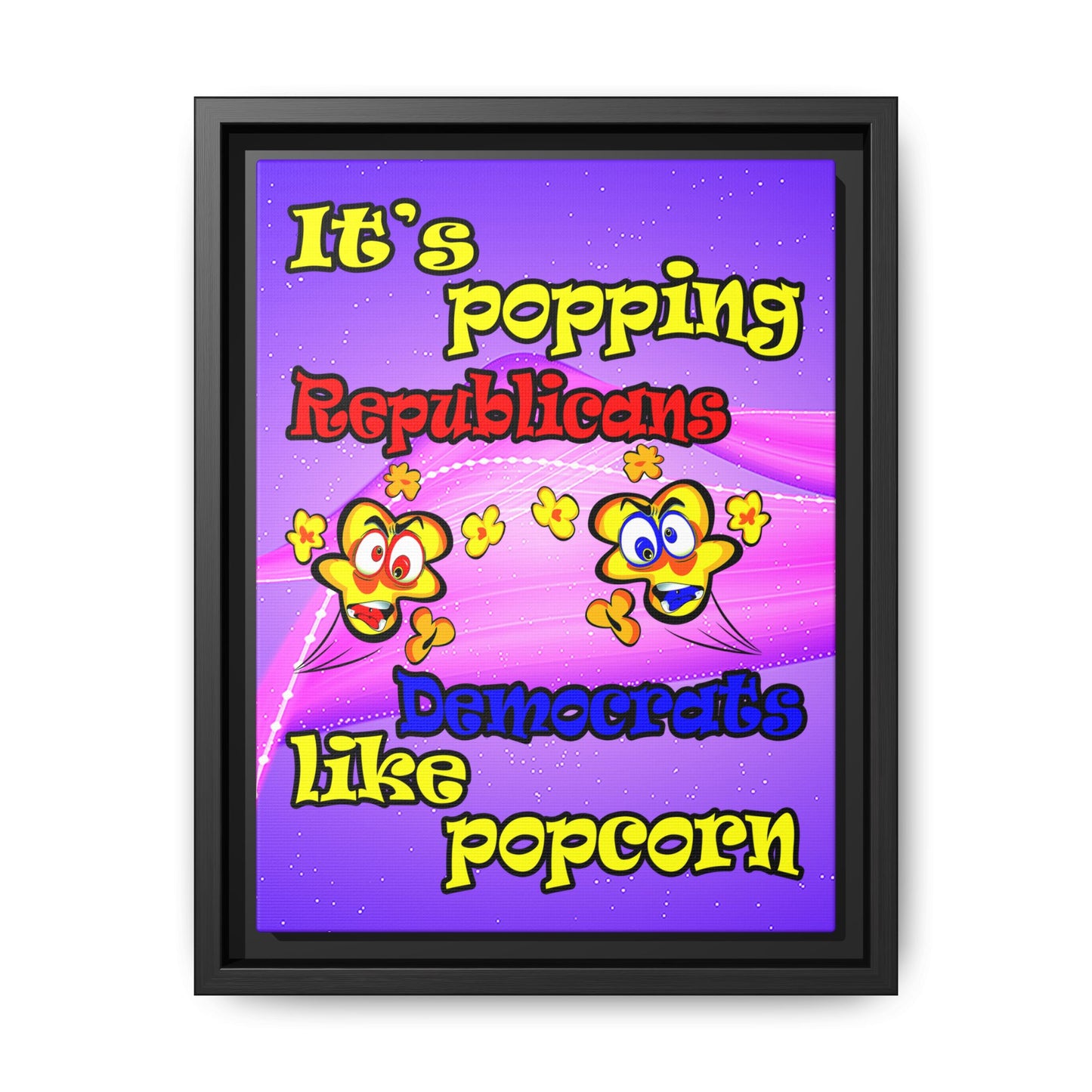 popping like popcorn - framed canvas art (purple-pink wave)