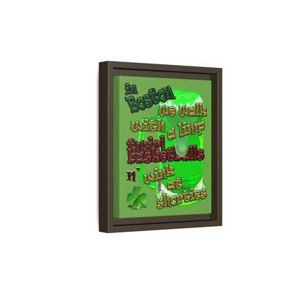 celtics logo - framed canvas art (green)