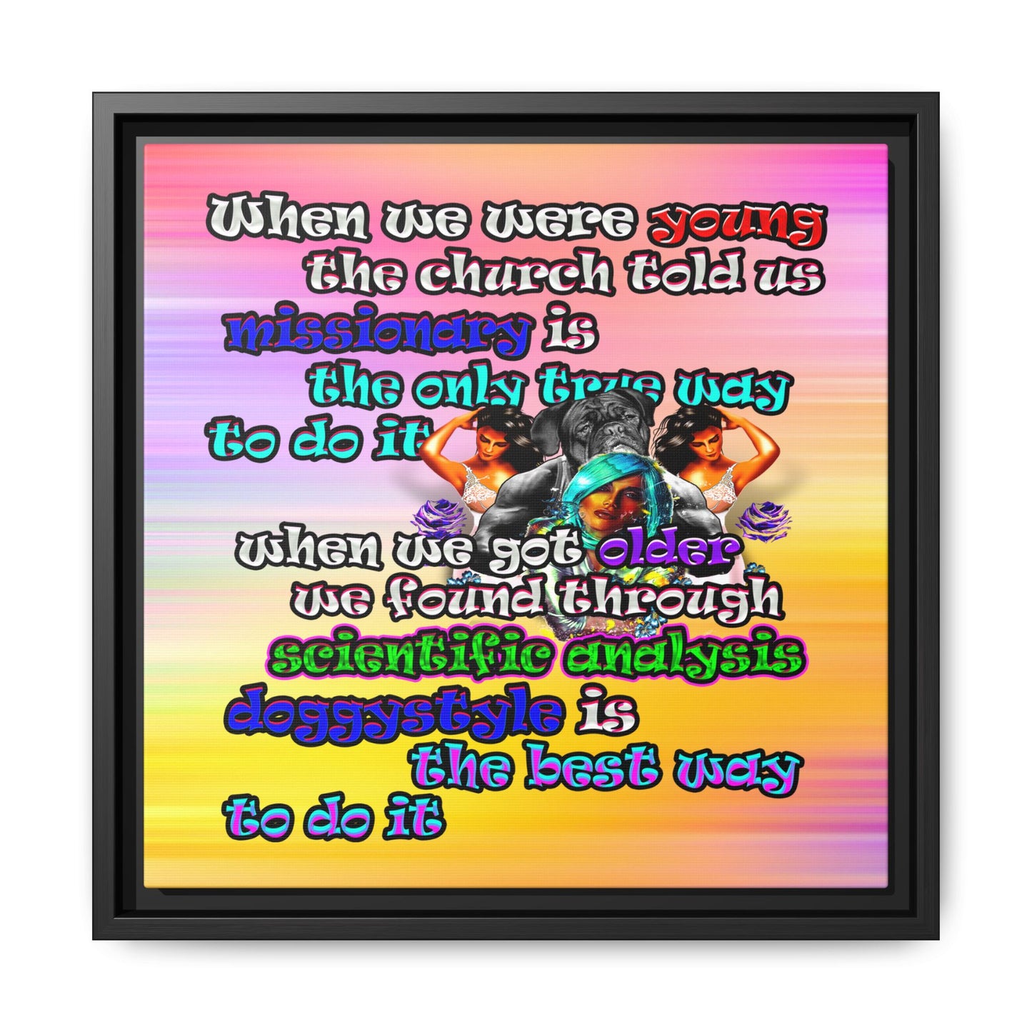 doggystyle - framed canvas art (color blur)