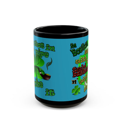 celtics logo - Black Mug (turquoise)