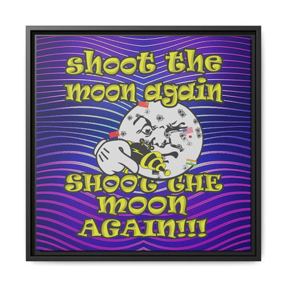 shoot the moon again - framed canvas art (purple wave)
