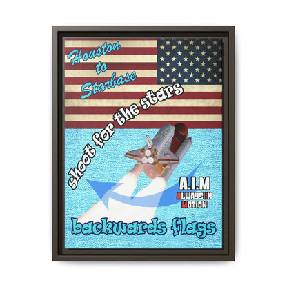 shoot for the stars - framed canvas art (faded blue)
