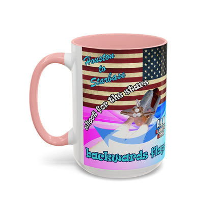 shoot for the stars - Accent Mug (light blue-pink wave)