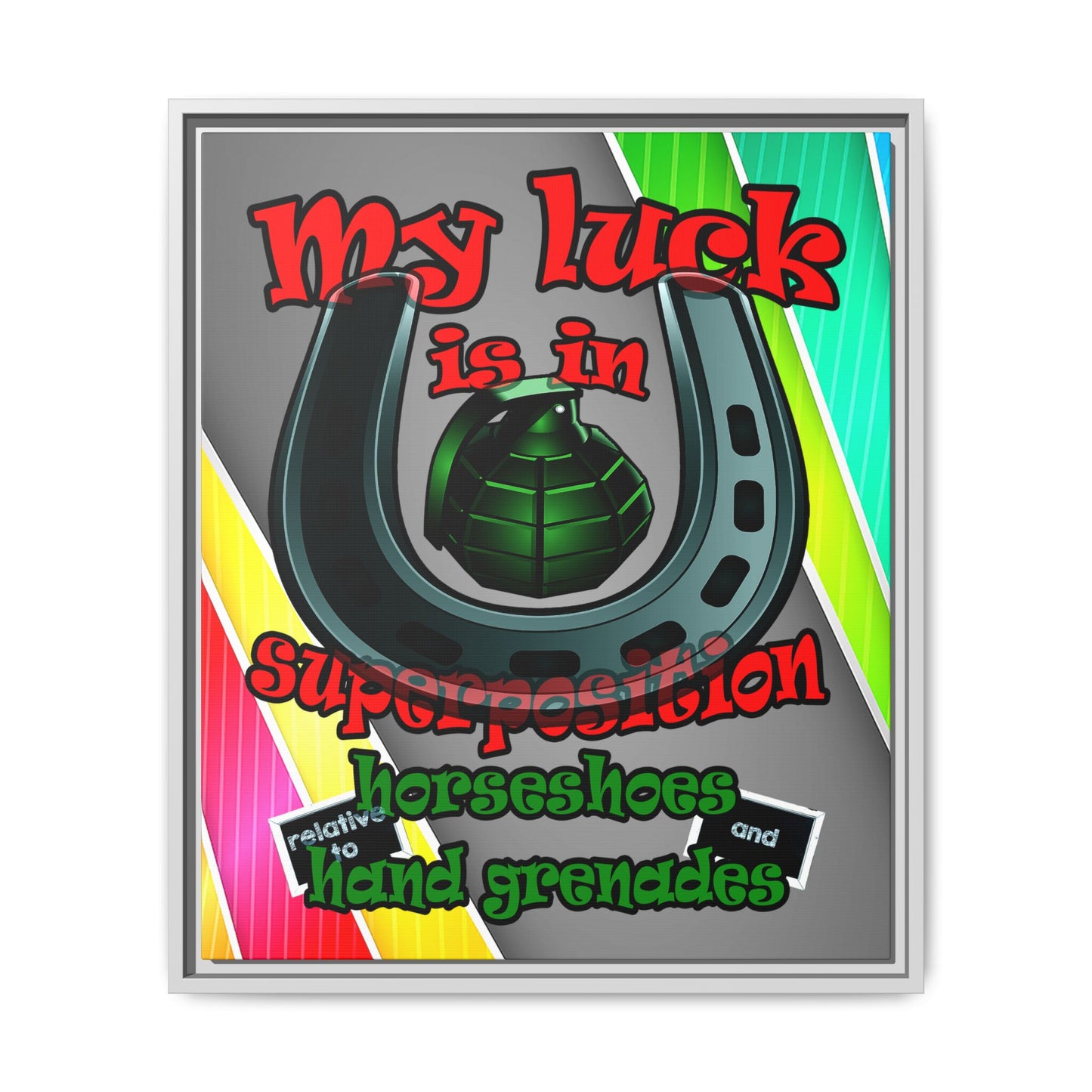 my luck - framed canvas art (rainbow split)