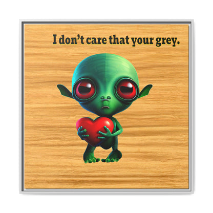 I don't care that your grey - framed canvas art (butterscotch wood finish)