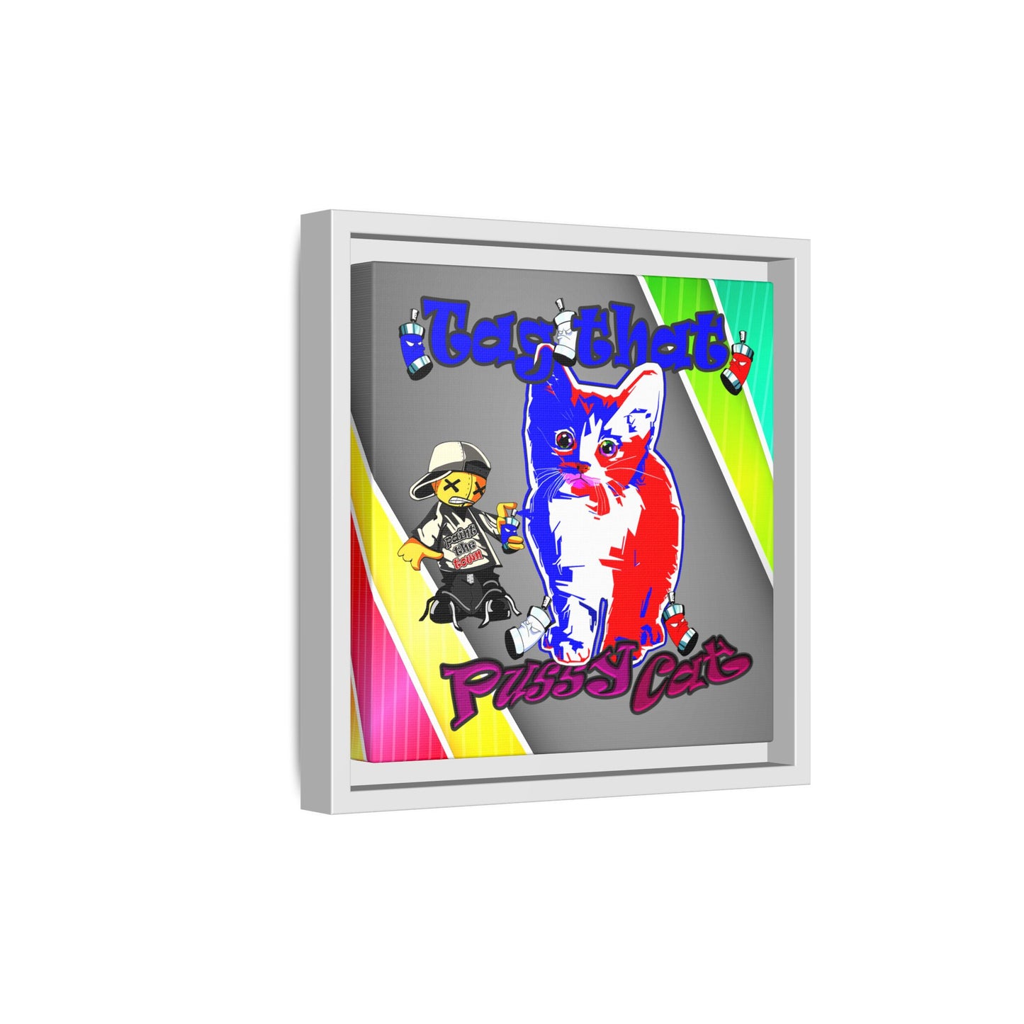 tag that - framed canvas art (rainbow split)
