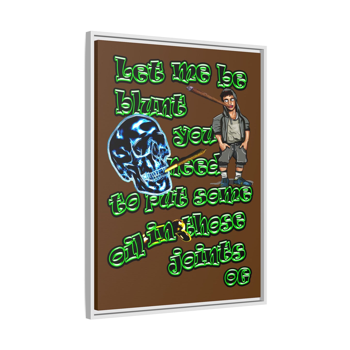 og - framed canvas art (brown)