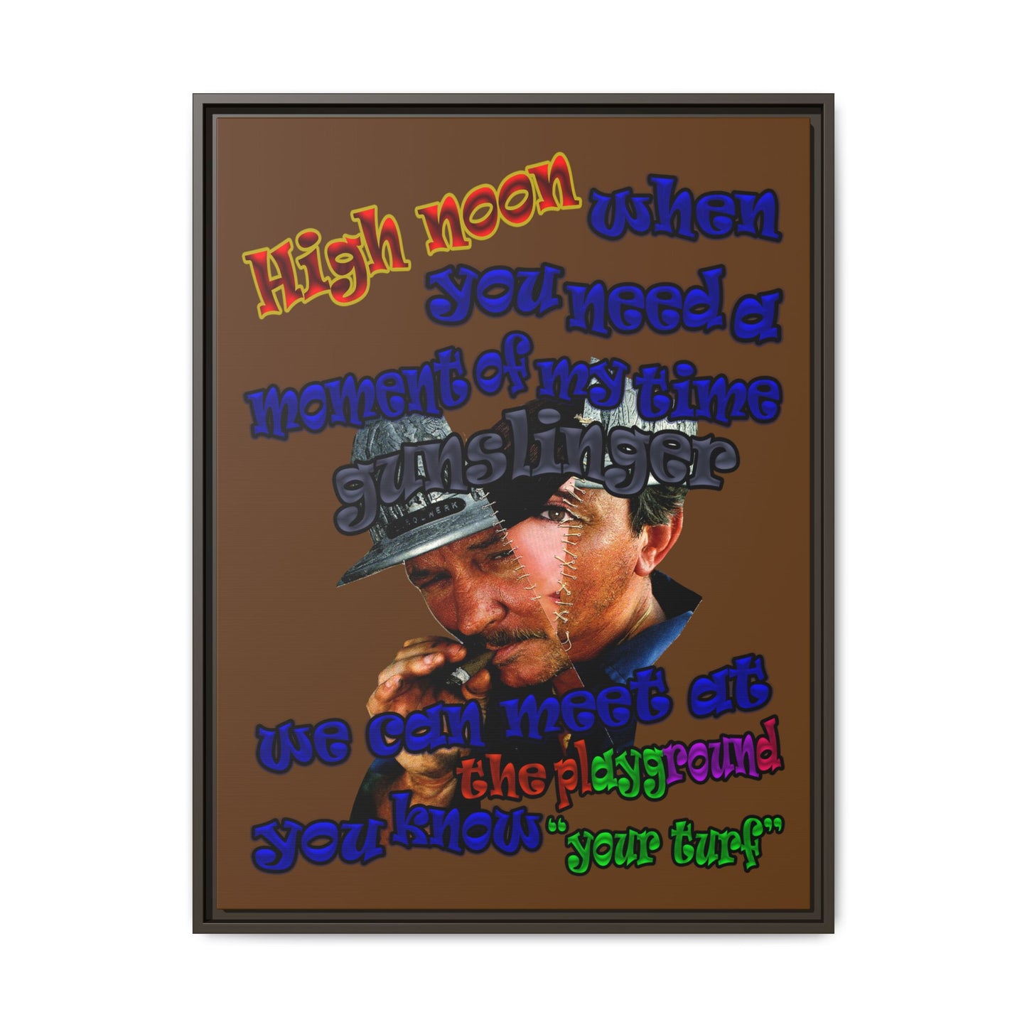 high noon - framed canvas art (brown)