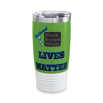 irrelevant - Ringneck Tumbler, 20oz (green)