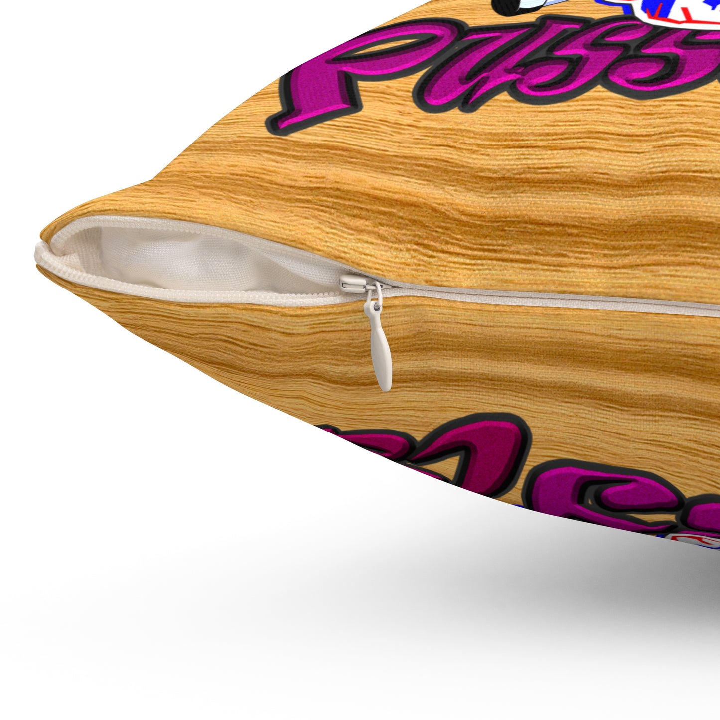 tag that - Spun Polyester Square Pillow - (butterscotch wood finish)