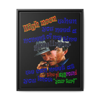 high noon - framed canvas art (black)