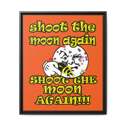 shoot the moon again - framed canvas art (orange)