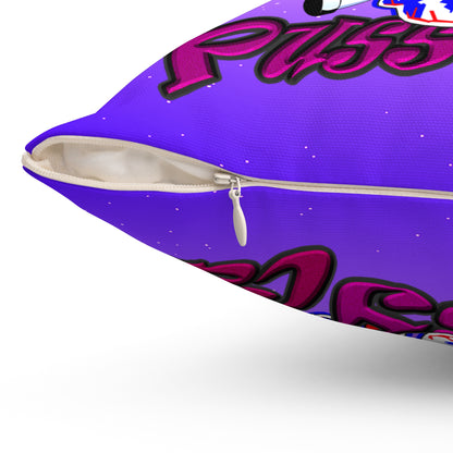 tag that - Spun Polyester Square Pillow - (purple-pink wave)