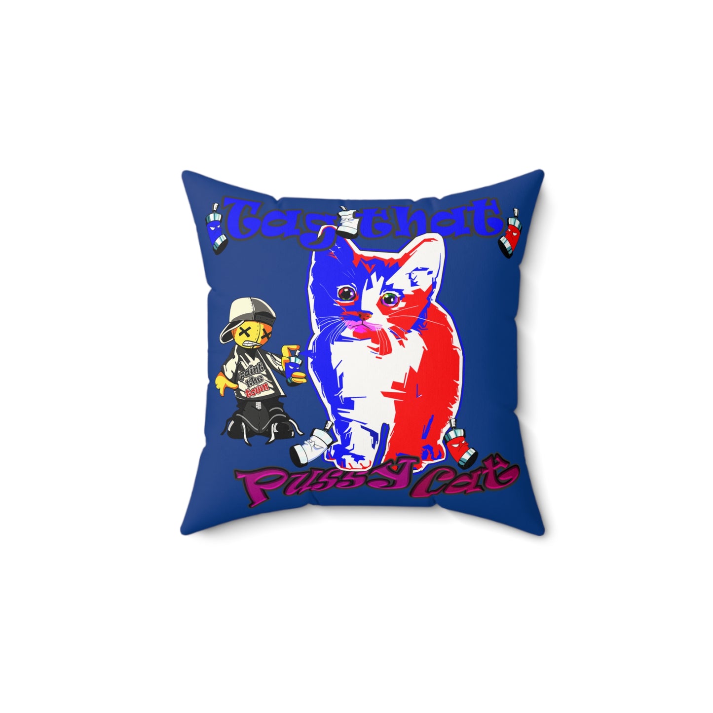 tag that - Faux Suede Square Pillow - (dark blue)
