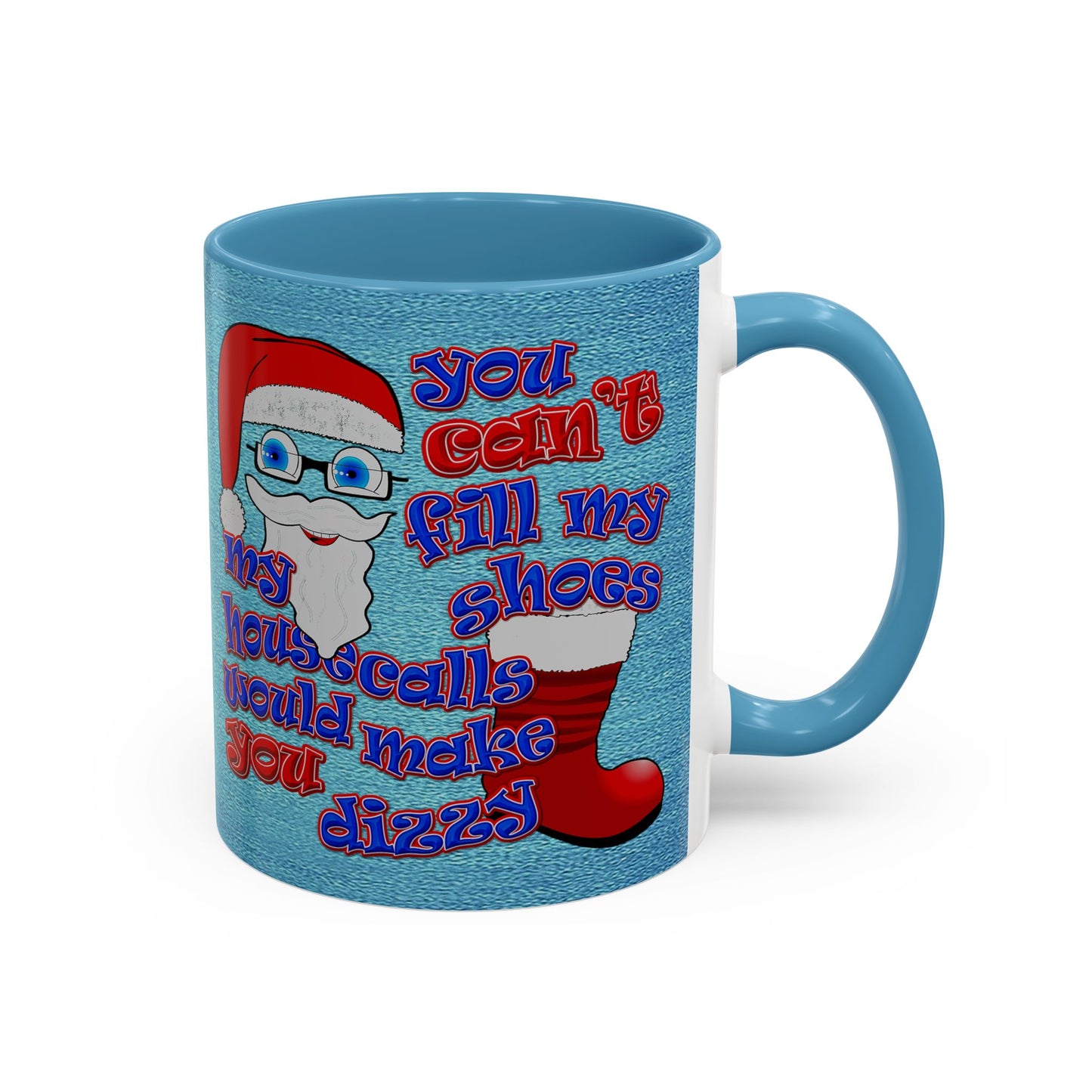 santa's shoes - Accent Mug (faded dark blue)