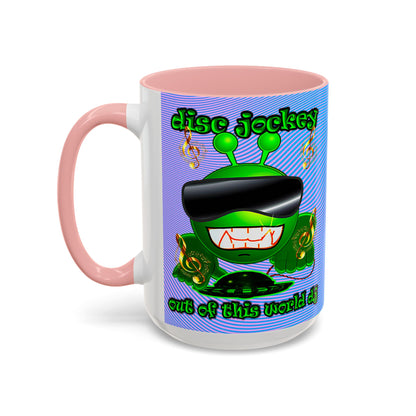 disc jockey - Accent Mug (light blue-purple wave)