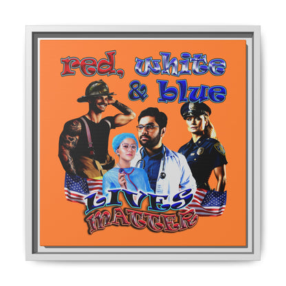 rw&b lives matter - framed canvas art (crusta)