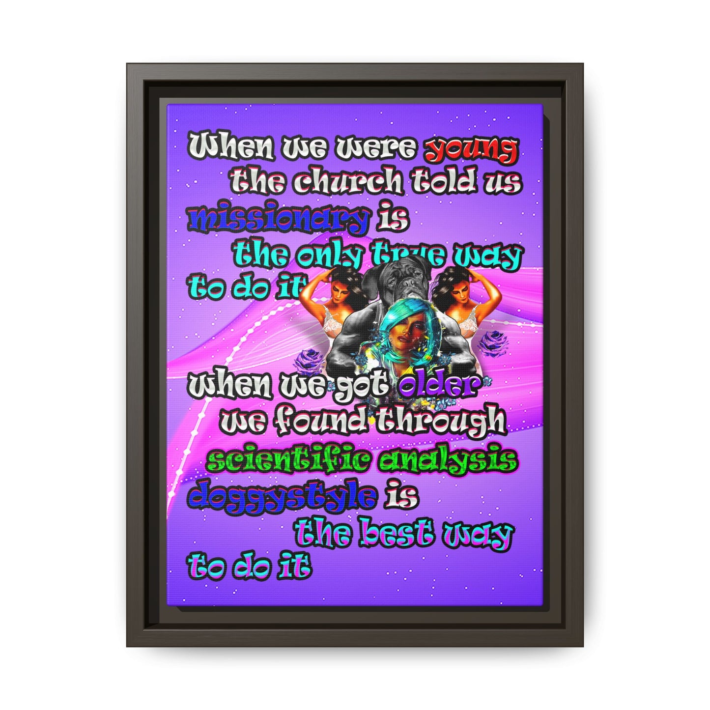doggystyle - framed canvas art (purple-pink wave)
