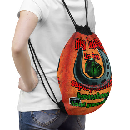 my luck - Drawstring Bag (burnt orange)