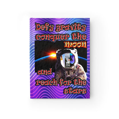 defy conquer reach - journal-lined (purple wave)