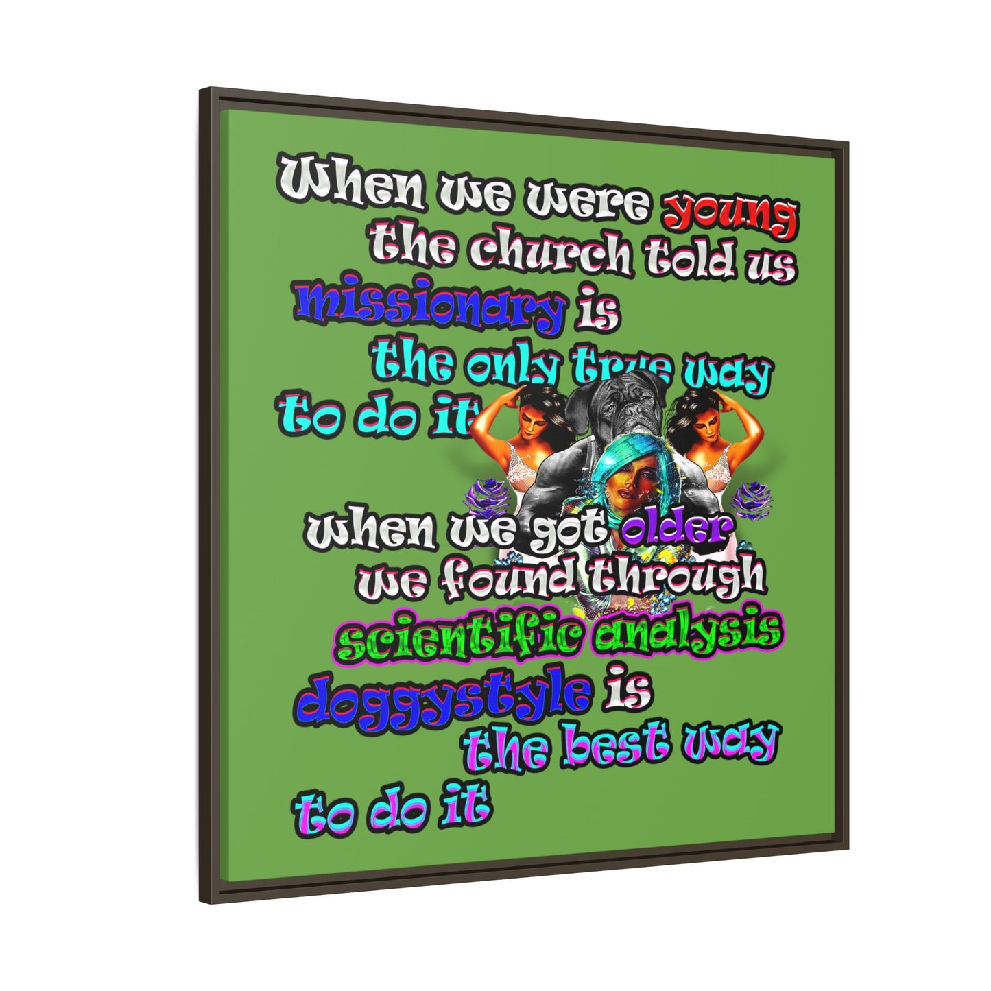 doggystyle - framed canvas art (green)