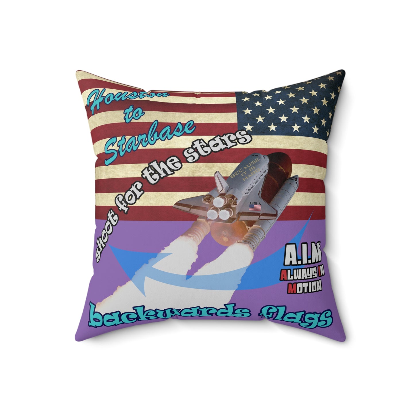 shoot for the stars - Spun Polyester Square Pillow - (light purple)