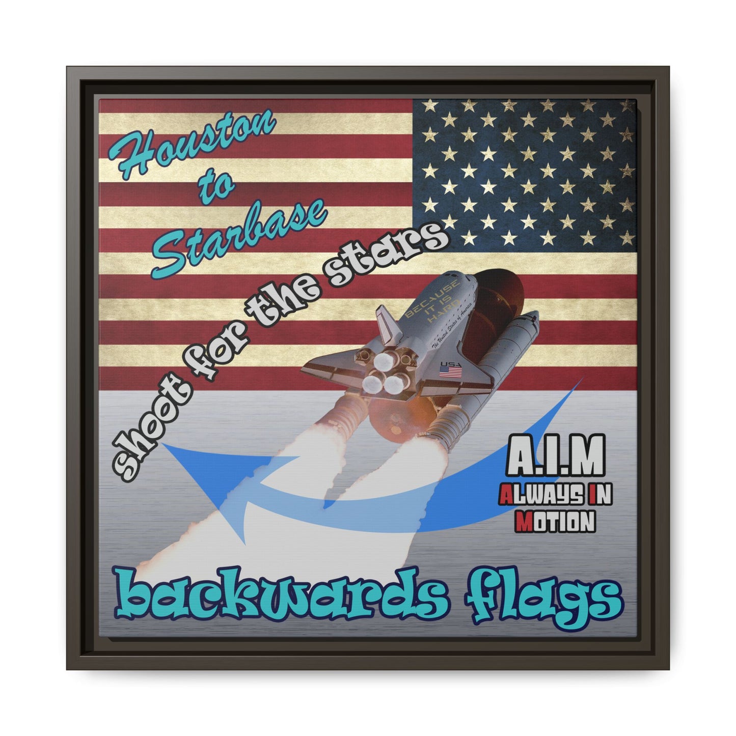shoot for the stars - framed canvas art (brushed nickel)