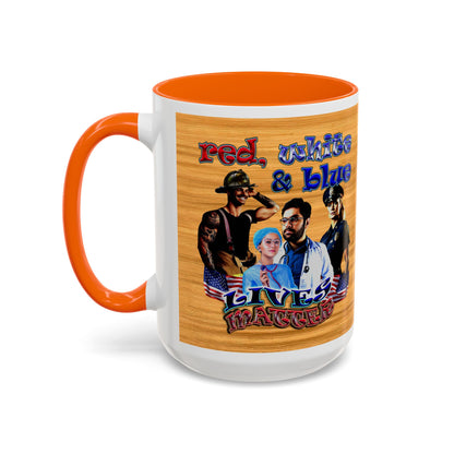 rw&b lives matter - Accent Mug (butterscotch wood finish)