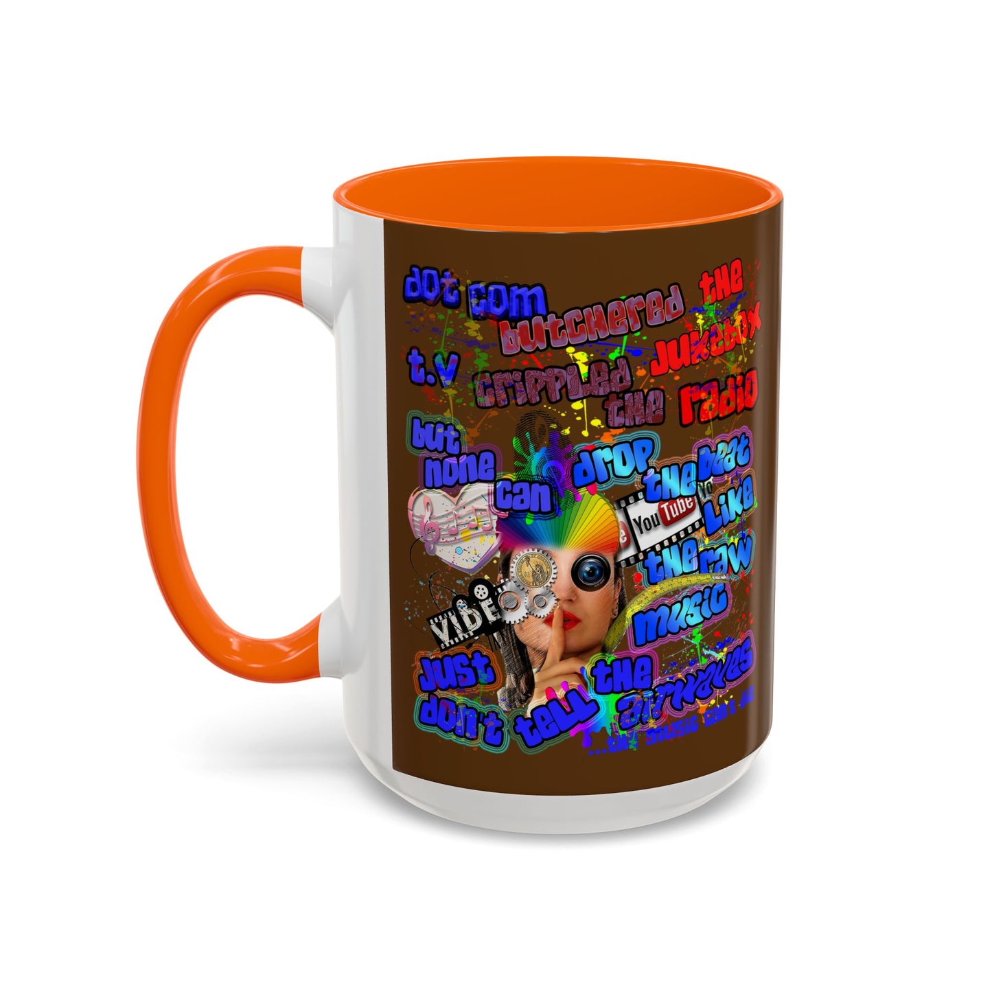 drop the beat - Accent Mug (brown)