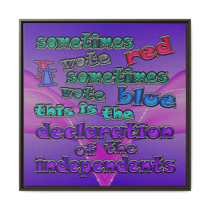 declaration of the independents - framed canvas art (purple-pink wave)
