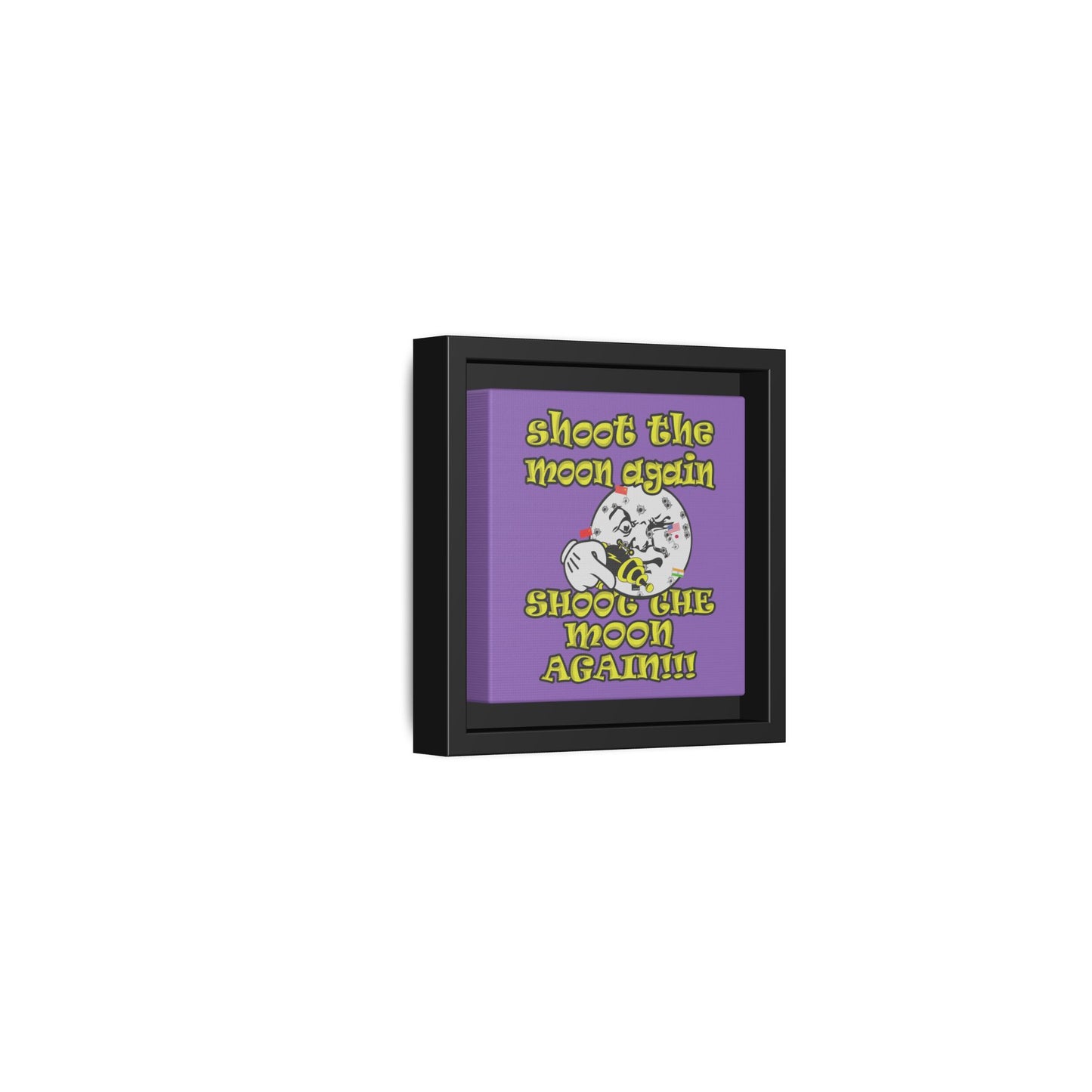 shoot the moon again - framed canvas art (light purple)