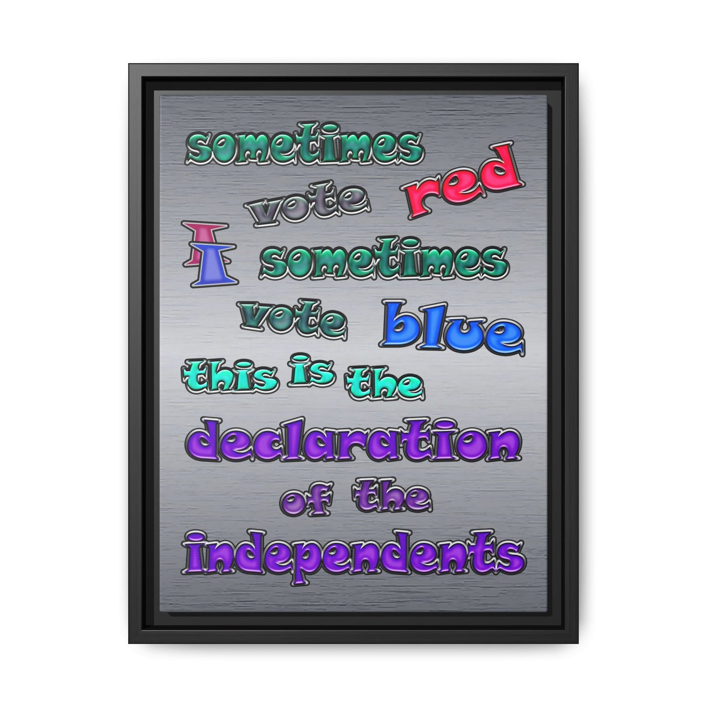 declaration of the independents - framed canvas art (brushed nickel)