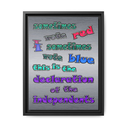 declaration of the independents - framed canvas art (brushed nickel)