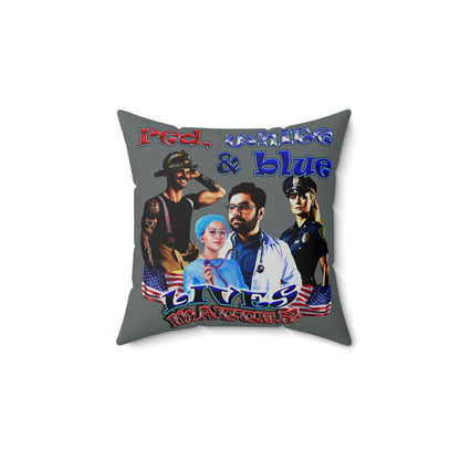 rw&b lives matter - Spun Polyester Square Pillow - (dark grey)