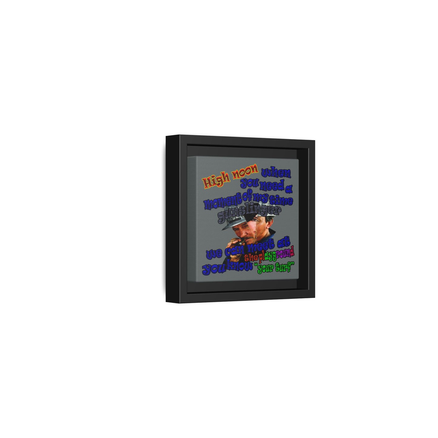high noon - framed canvas art (dark grey)