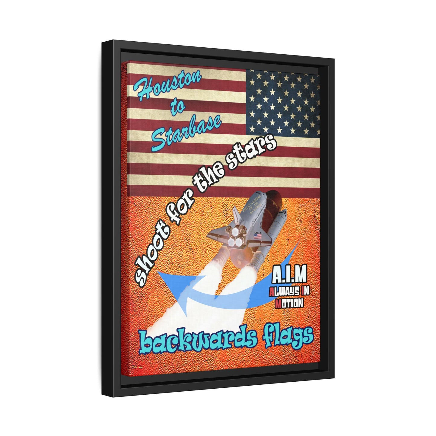 shoot for the stars - framed canvas art (burnt orange)