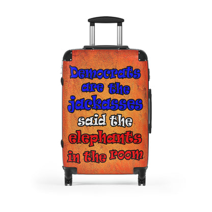 donkeys and elephants - Suitcase (burnt orange)