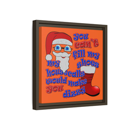 santa's shoes - framed canvas art (orange)