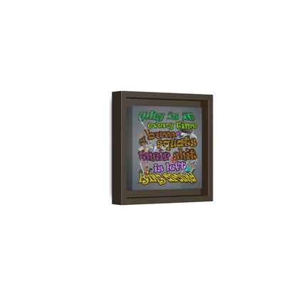 the bum's shit - framed canvas art (grey-light grey)