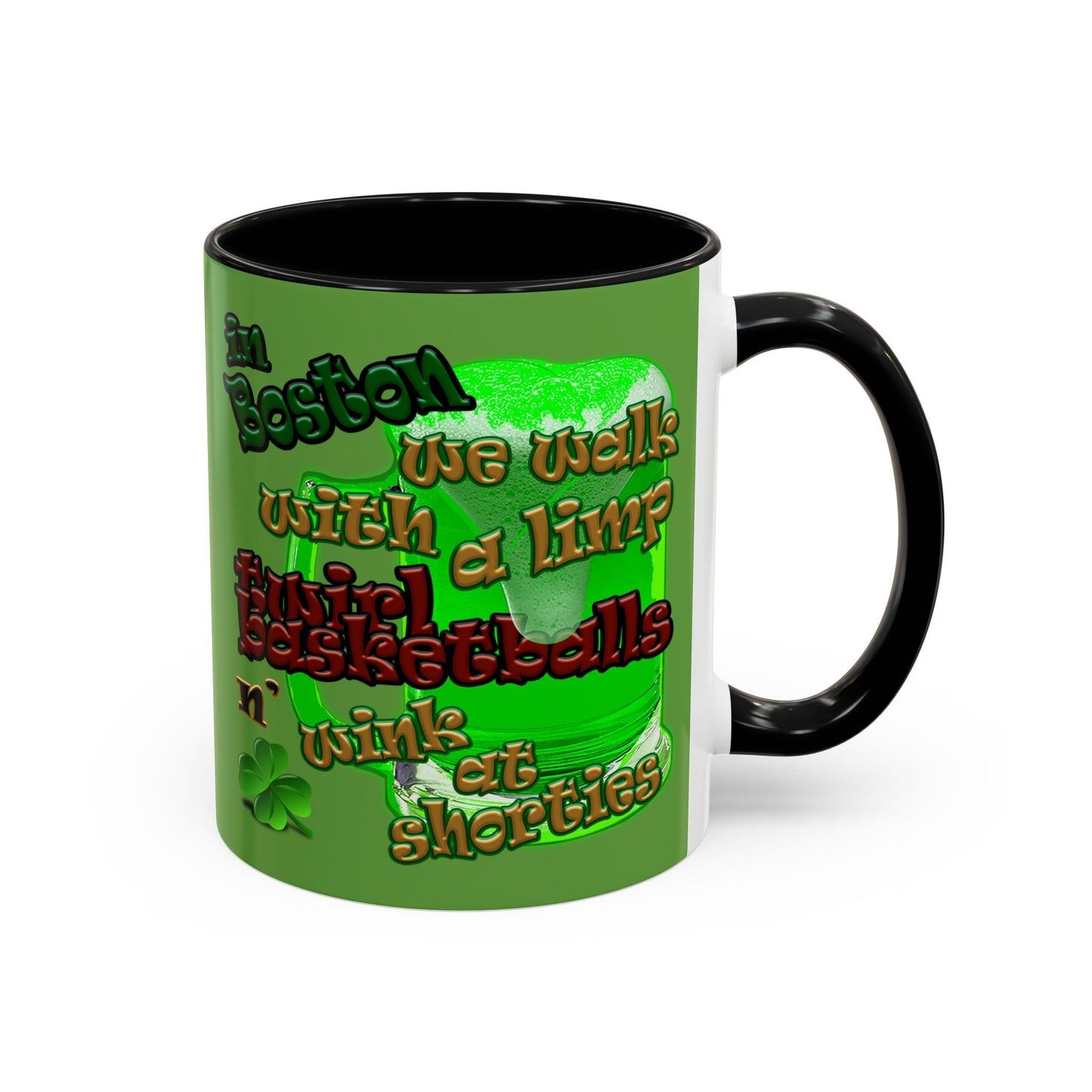 celtics logo - Accent Mug (green)