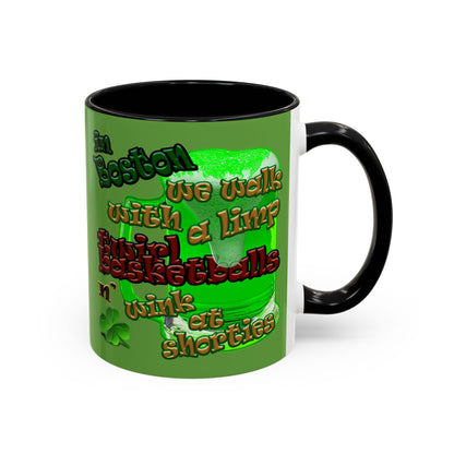 celtics logo - Accent Mug (green)